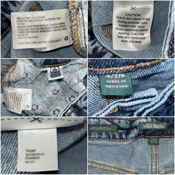 Wild Fable Shorts women's size 4/27 Mom High Rise Cuffed Jean Blue Stone Wash - Picture 3 of 14